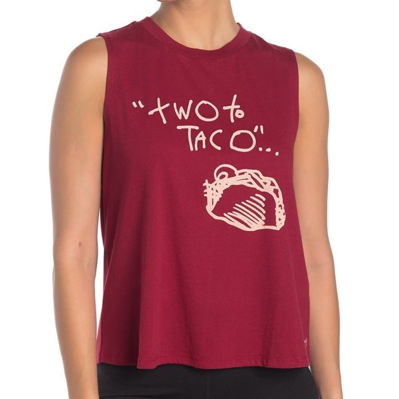Betsey Johnson Performance "two to Taco" Muscle Swing Tank, Size XL Burgundy - Picture 1 of 10